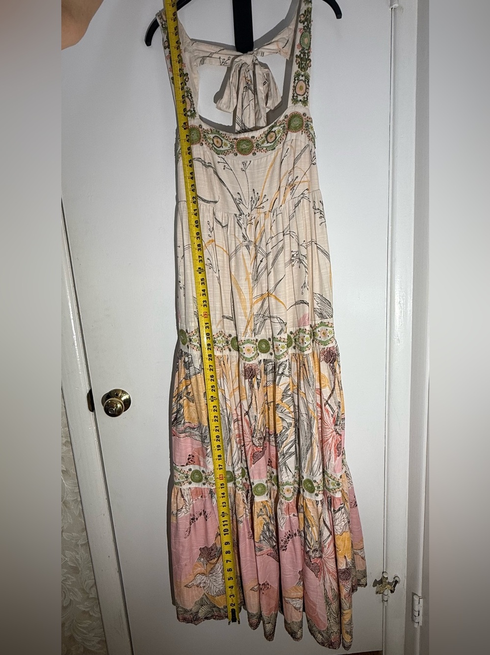 Anthropologie Floral Maxi Dress in Blush, Cream & Green Accents - Picture 12 of 12